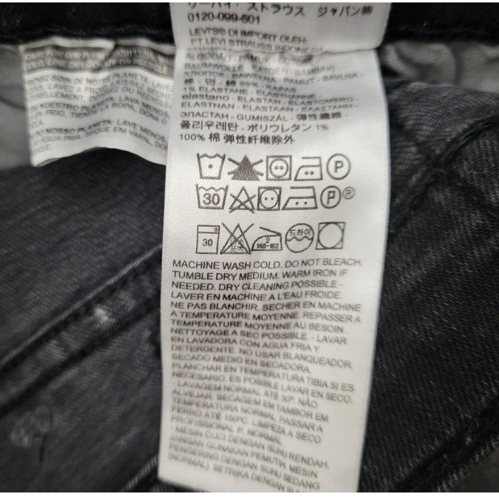 Levi's 541 Athletic Taper Jeans Mens 38x30 Faded Black Gray Stretch Denim 540196